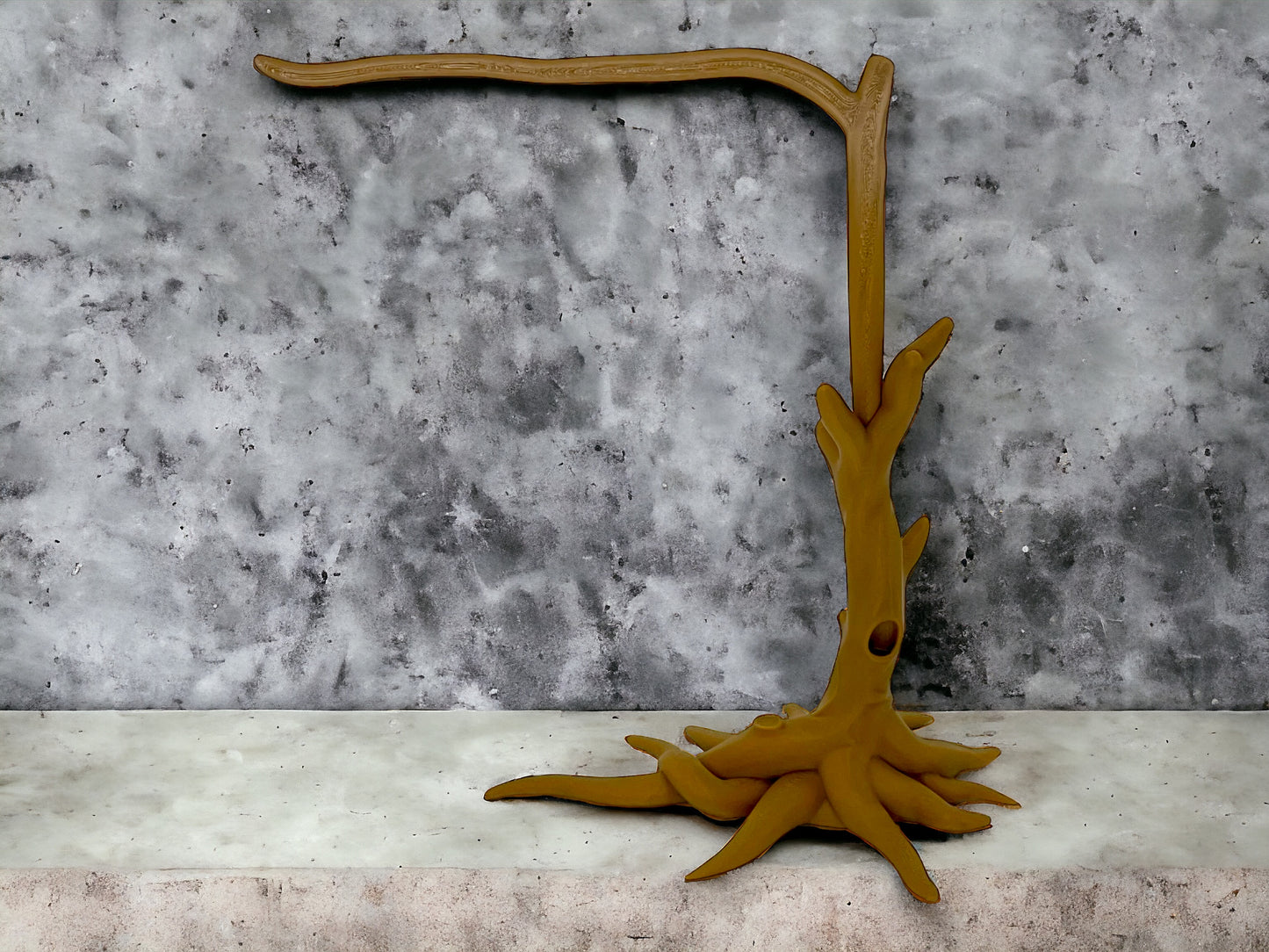 3D Druck Baum auf einer Betonplatte für Faultier beweglich 