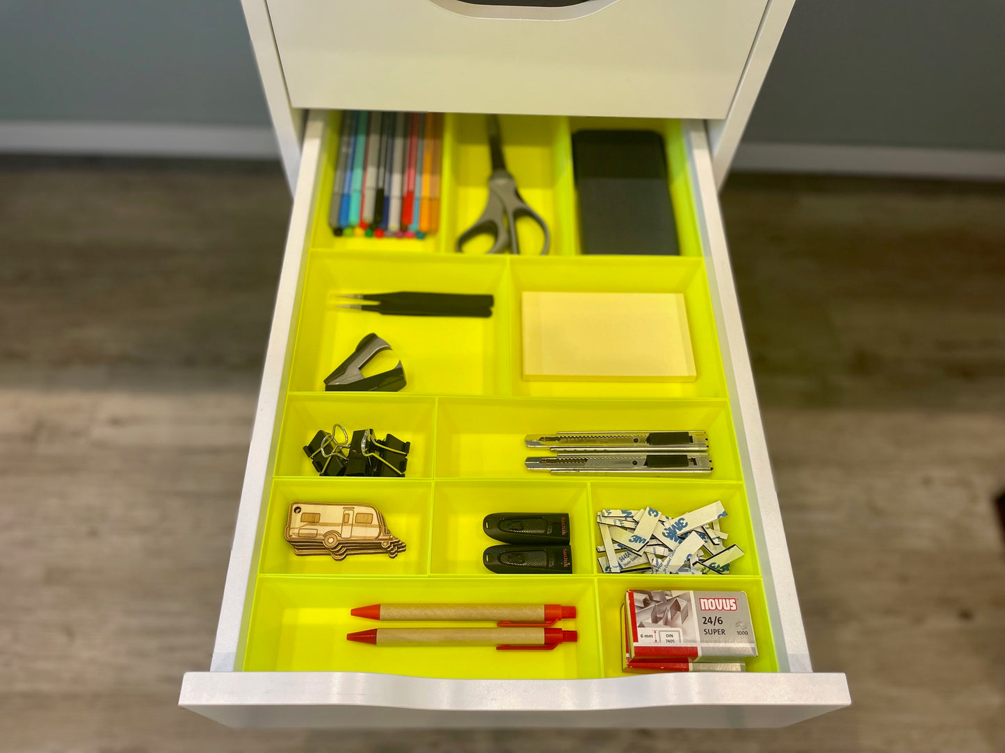 Für IKEA Alex Schublade Organizer Ordnung Set Boxen in gelb