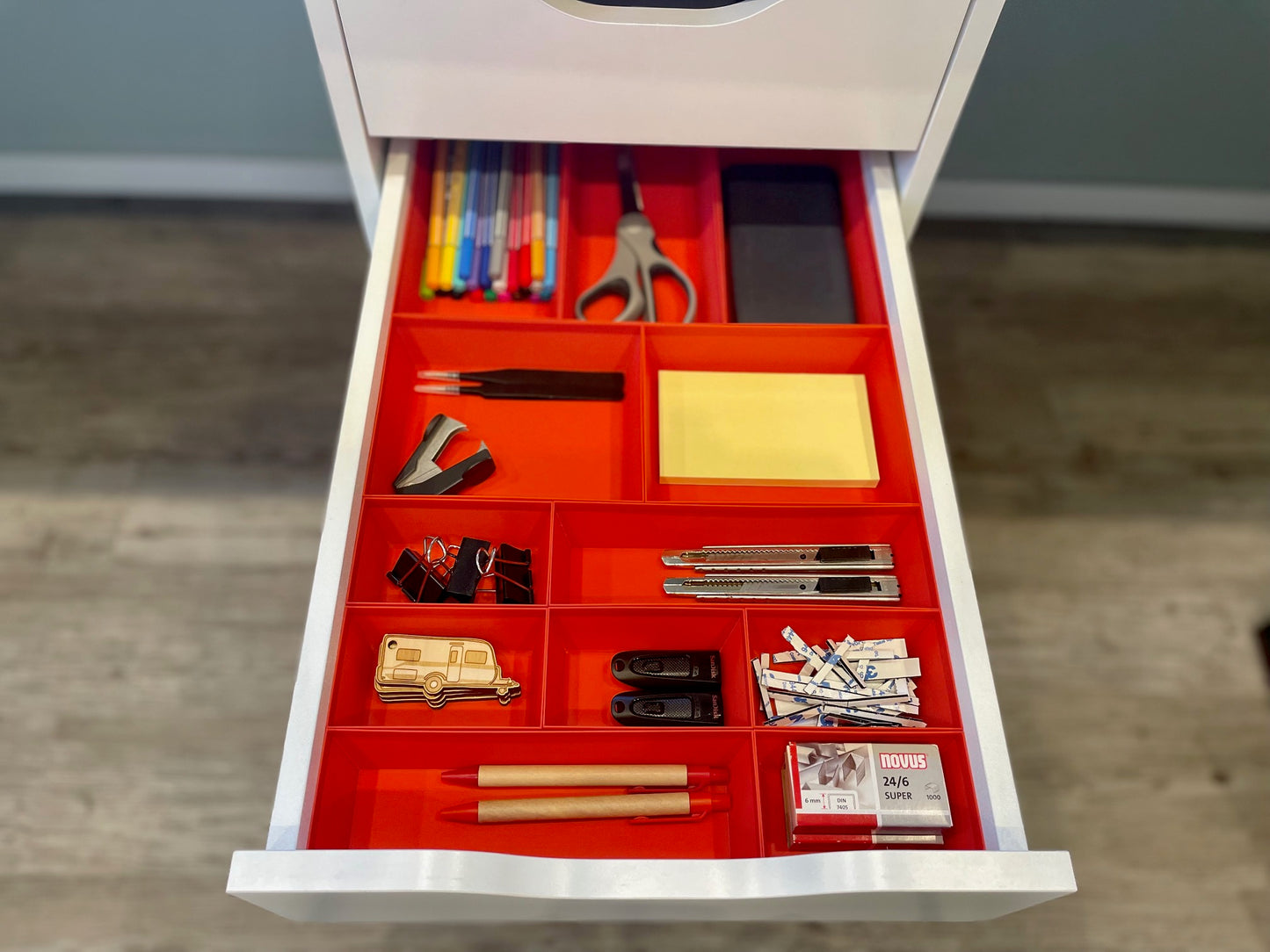 Für IKEA Alex Schublade Organizer Ordnung Set Boxen in rot