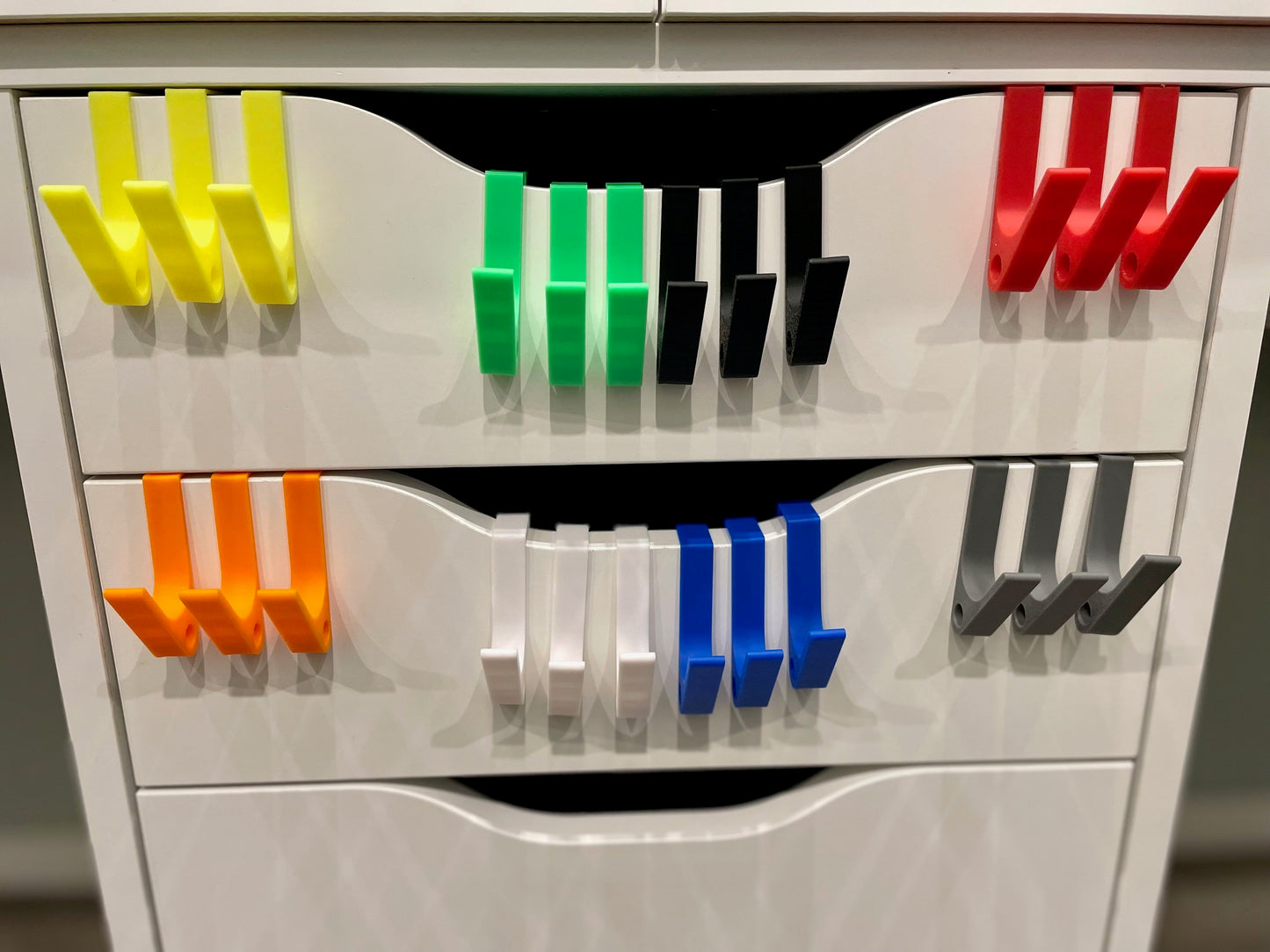 Für IKEA Alex Schubladen Haken 3er Set Aufhänger in vielen bunten Farben