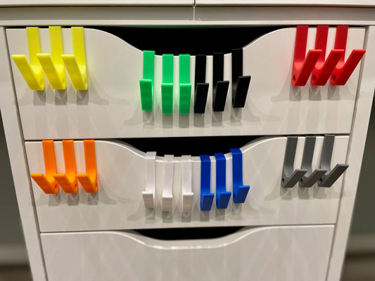 Für IKEA Alex Schubladen Haken 3er Set Aufhänger in vielen bunten Farben