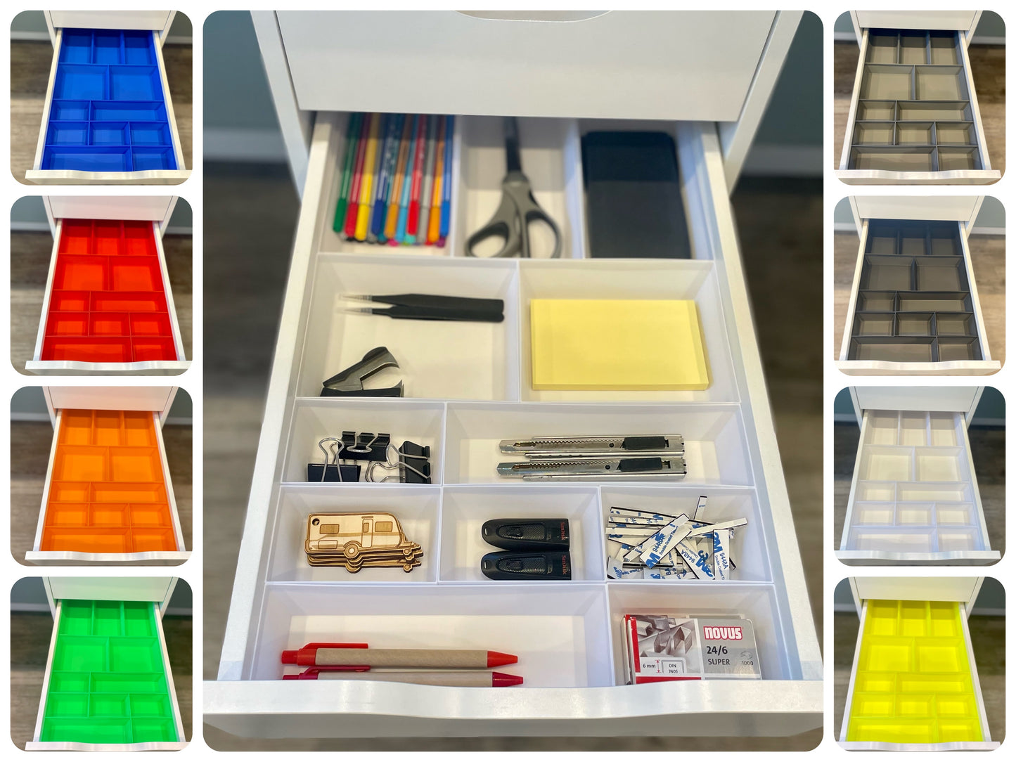 Für IKEA Alex Schubladen Organizer Einsätze Ordnung Set Boxen in vielen bunten Farben