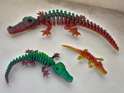 3D Druck Krokodil Skelett beweglich Regenbogen